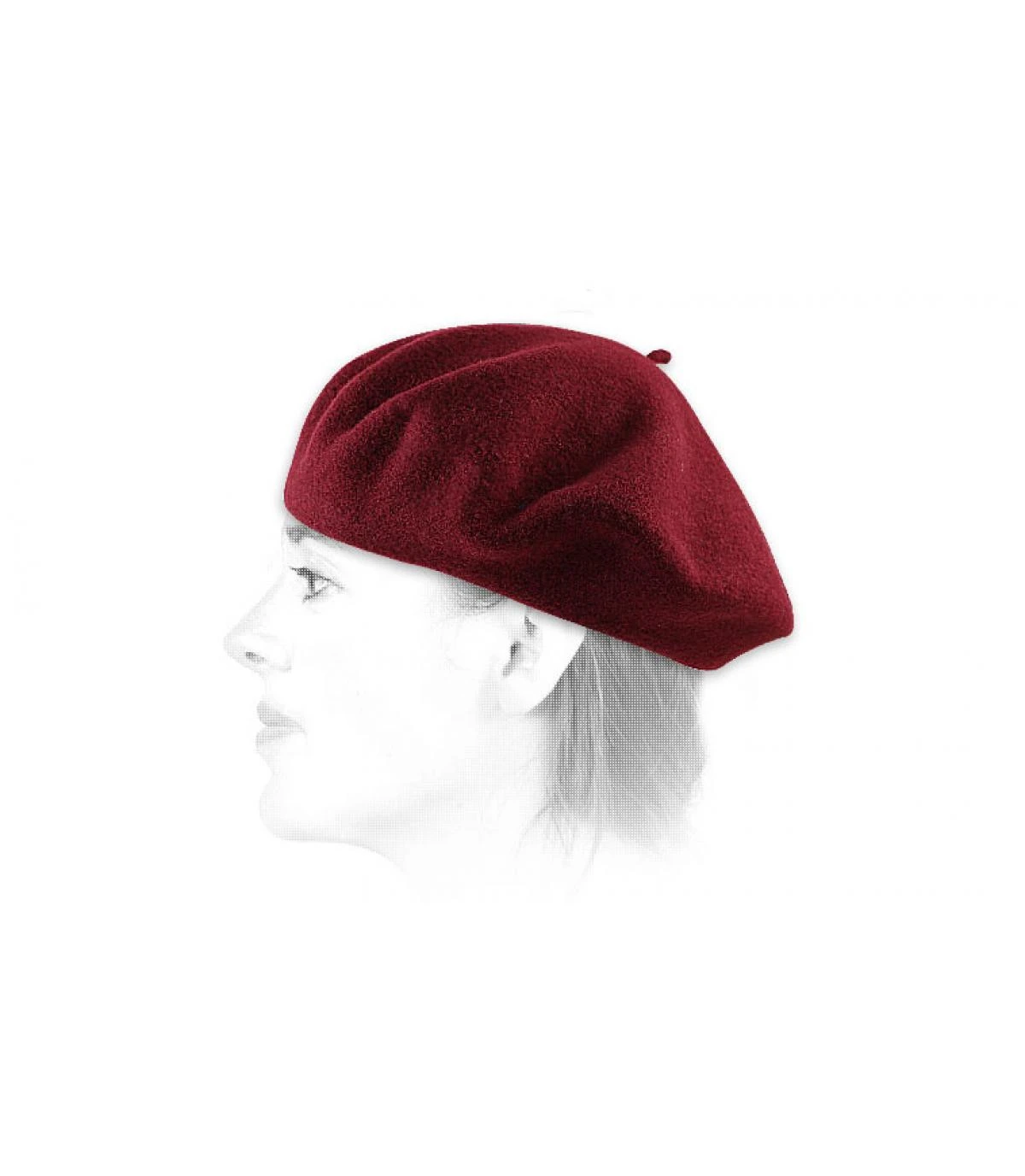 Beret Classique Bordeaux – Image 2