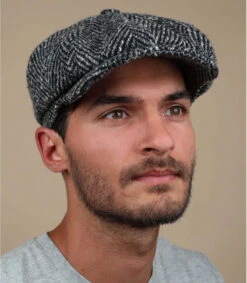 Stetson Hatteras Herringbone Black White