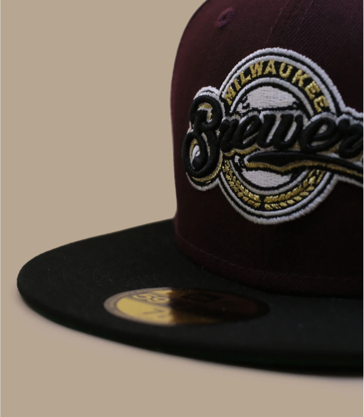 NEW ERA Side Patch 59Fifty Milwaukee Brewers Marron Black â Image 3